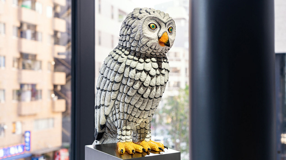 野鳥彫刻 ふくろう実物大 作者ituo